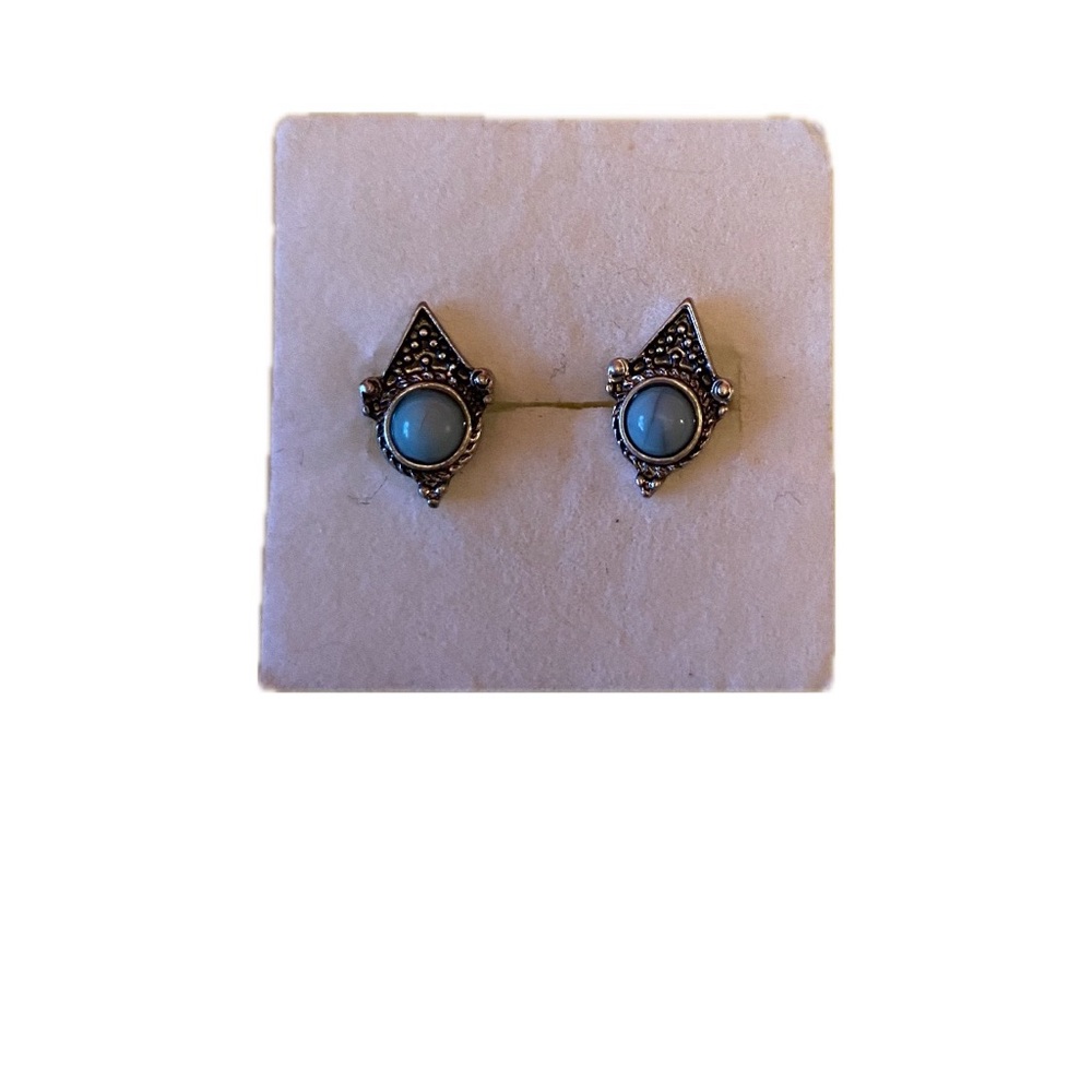Boho stone stud earrings